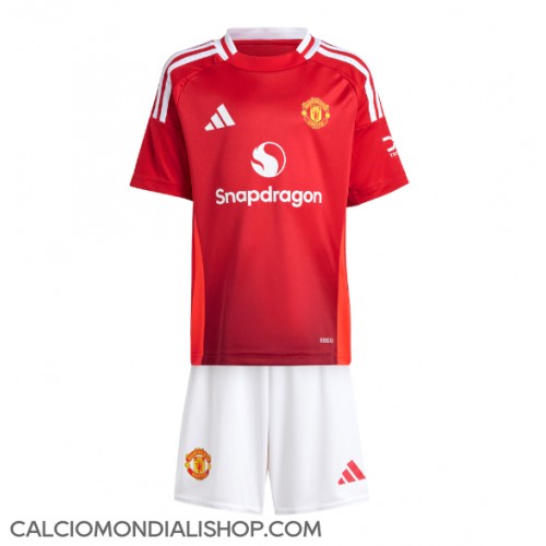 Maglie da calcio Manchester United Prima Maglia Bambino 2024-25 Manica Corta (+ Pantaloni corti)